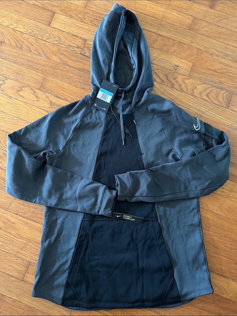 NWT Nike Women's Dri-FIT Academy Pro Pullover Hoodie Gray/Black Medium